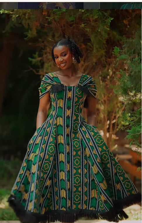 EMERALD SOLAIRE FLARE DRESS